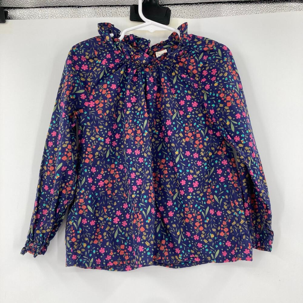 Osh Kosh Bgosh Dark Floral Peasant Cotton Top Girls Size 5 - Picture 1 of 9